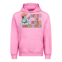 Fuchsia Pink death by book hangover Urban Hoodie - MaliasSmallBusiness