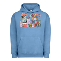 Pigment Pebble Blue death by book hangover Urban Hoodie - MaliasSmallBusiness