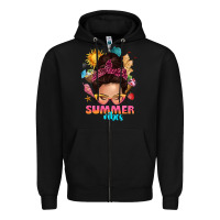 Black summer vibes messy bun tbw Zipper Hoodie - texasbilliewilder