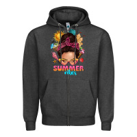 Charcoal Heather summer vibes messy bun tbw Zipper Hoodie - texasbilliewilder