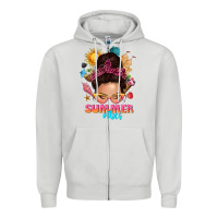 Dove Grey summer vibes messy bun tbw Zipper Hoodie - texasbilliewilder
