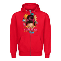 Red summer vibes messy bun tbw Zipper Hoodie - texasbilliewilder