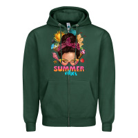 Sports Green summer vibes messy bun tbw Zipper Hoodie - texasbilliewilder