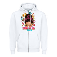 White summer vibes messy bun tbw Zipper Hoodie - texasbilliewilder