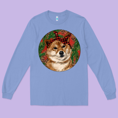 Long Sleeve Tee Shiba Inu Christmas