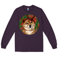 Plum Shiba Inu Christmas Long Sleeve Tee - RanaPortraitStore