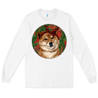 White Shiba Inu Christmas Long Sleeve Tee - RanaPortraitStore