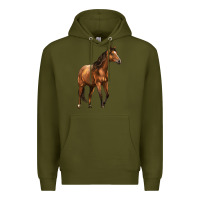 Army Green Quarter Horse Premium Hoodie - LillyAllenDesigns
