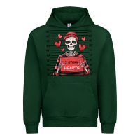 Forest Green i steal hearts skeleton valentine's day Urban Hoodie - MaliasSmallBusiness