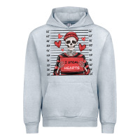 Heather Grey i steal hearts skeleton valentine's day Urban Hoodie - MaliasSmallBusiness