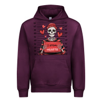 Mauve Wine i steal hearts skeleton valentine's day Urban Hoodie - MaliasSmallBusiness