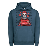 Pigment Midnight Navy i steal hearts skeleton valentine's day Urban Hoodie - MaliasSmallBusiness