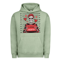Pigment Oil Green i steal hearts skeleton valentine's day Urban Hoodie - MaliasSmallBusiness