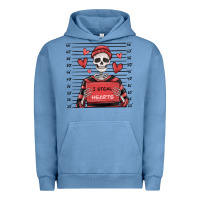 Pigment Pebble Blue i steal hearts skeleton valentine's day Urban Hoodie - MaliasSmallBusiness