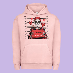 I Steal Hearts Skeleton Valentine's Day Urban Hoodie Designed By Maliassmallbusiness