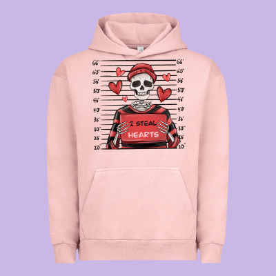 I Steal Hearts Skeleton Valentine's Day Urban Hoodie Designed By Maliassmallbusiness