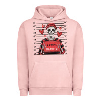 Pigment Salmon i steal hearts skeleton valentine's day Urban Hoodie - MaliasSmallBusiness
