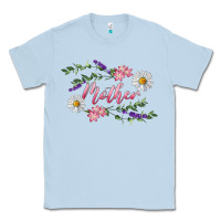 Dusty Blue floral mother Classic Tee - RanaPortraitStore