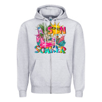 Heather Grey sun soaker Zipper Hoodie - texasbilliewilder