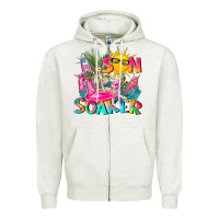 Oatmeal Heather sun soaker Zipper Hoodie - texasbilliewilder