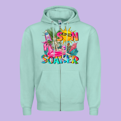 Sun Soaker Zipper Hoodie Designed By Texasbilliewilder