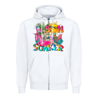White sun soaker Zipper Hoodie - texasbilliewilder