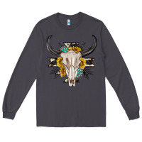 Smoke cow aztec western bull skull Long Sleeve Tee - texasbilliewilder