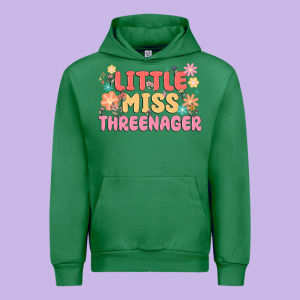 Little Miss Threenager Urban Hoodie Designed By Maliassmallbusiness