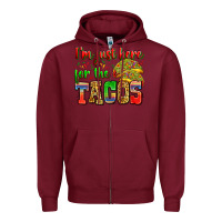 Burgundy i'm just here for the tacos Zipper Hoodie - Zillion Design Studio