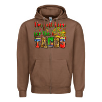 Chestnut i'm just here for the tacos Zipper Hoodie - Zillion Design Studio