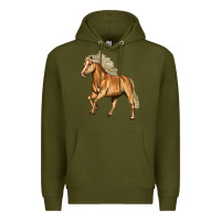 Army Green Haflinger Horse Premium Hoodie - LillyAllenDesigns