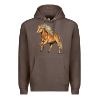 Coffee Haflinger Horse Premium Hoodie - LillyAllenDesigns