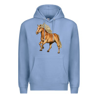 Colony Blue Haflinger Horse Premium Hoodie - LillyAllenDesigns