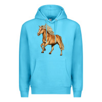 Ocean Blue Haflinger Horse Premium Hoodie - LillyAllenDesigns