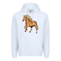 White Haflinger Horse Premium Hoodie - LillyAllenDesigns