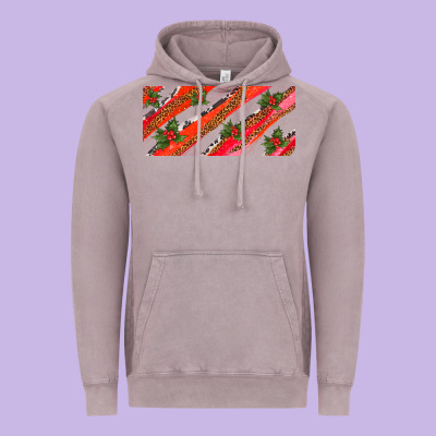 Leopar And Cowhide With Mistletoe Vintage Hoodie Designed By Adodesignshop
