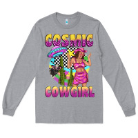 Heather Grey cosmic cowgirl Long Sleeve Tee - texasbilliewilder