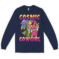 Navy cosmic cowgirl Long Sleeve Tee - texasbilliewilder