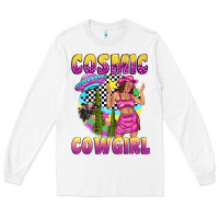White cosmic cowgirl Long Sleeve Tee - texasbilliewilder