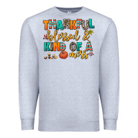 Heather Grey thankful  blessed and kind of a mess Premium Sweatshirt - AdoDesignShop