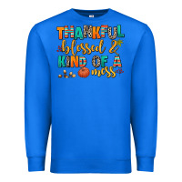 True Royal thankful  blessed and kind of a mess Premium Sweatshirt - AdoDesignShop