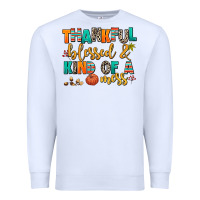 White thankful  blessed and kind of a mess Premium Sweatshirt - AdoDesignShop