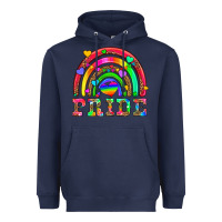 Navy lgbtq pride and rainbow Heavyweight Hoodie - HRA Design Shop
