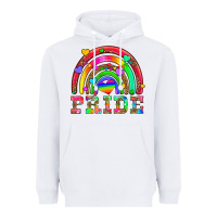 White lgbtq pride and rainbow Heavyweight Hoodie - HRA Design Shop