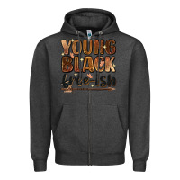 Charcoal Heather young black free ish Zipper Hoodie - Zillion Design Studio