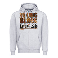 Heather Grey young black free ish Zipper Hoodie - Zillion Design Studio