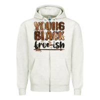 Oatmeal Heather young black free ish Zipper Hoodie - Zillion Design Studio