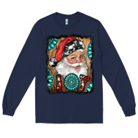 Navy Santa Claus Joy Long Sleeve Tee - RanaPortraitStore
