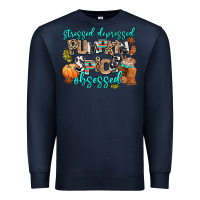 Navy stressed depressed pumpkin spice obsessed Premium Sweatshirt - AdoDesignShop