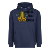 Navy america needs farmers Heavyweight Hoodie - CowhideDigitalArt